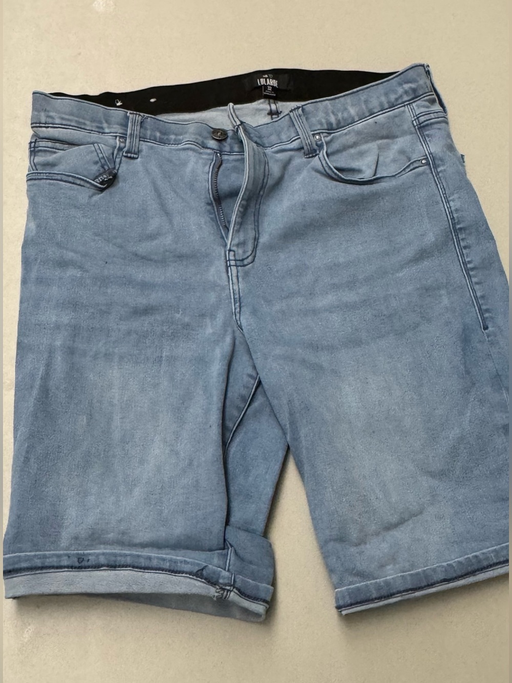 LuLaRoe Woman’s Light Blue Denim Bermuda Jean Shorts size 32 / 14